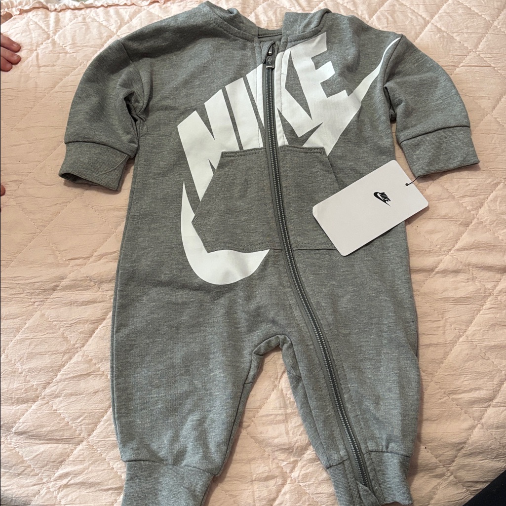 Nike Gray Infant Jumpsuit With White Logo